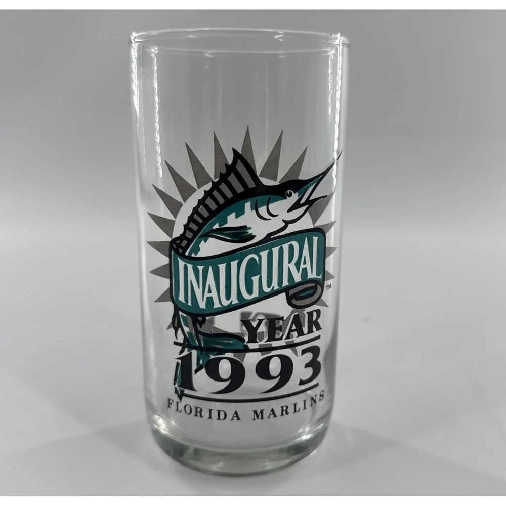Bundle of 8 FLORIDA MARLINS Inaugural Year 1993 MLB Baseball Chevron Glass Cup